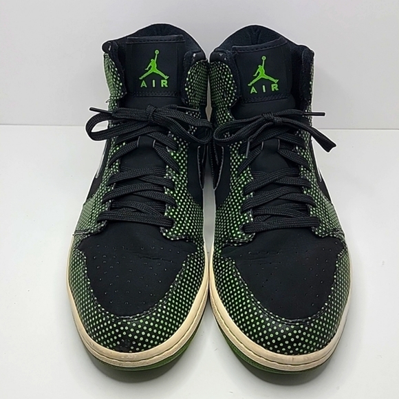 Jordans | 1 Retro High Chlorophyll green/black hi-top sneakers | MENS 14 - Picture 2 of 11